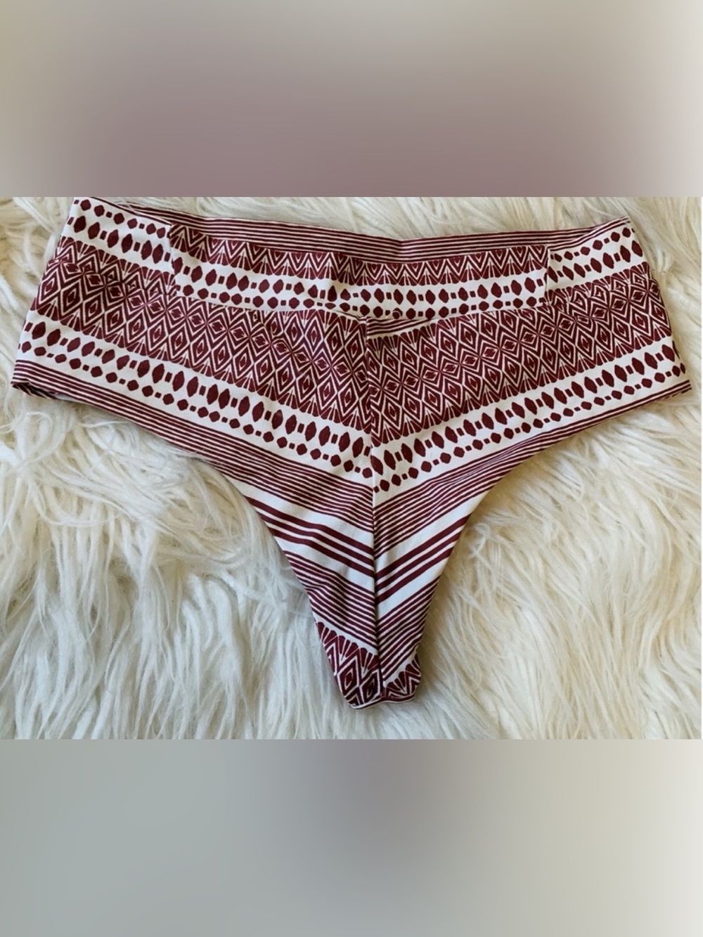 Boys + Arrows Sedona Tribal Print Bikini Bottoms Rust Red White Size Small